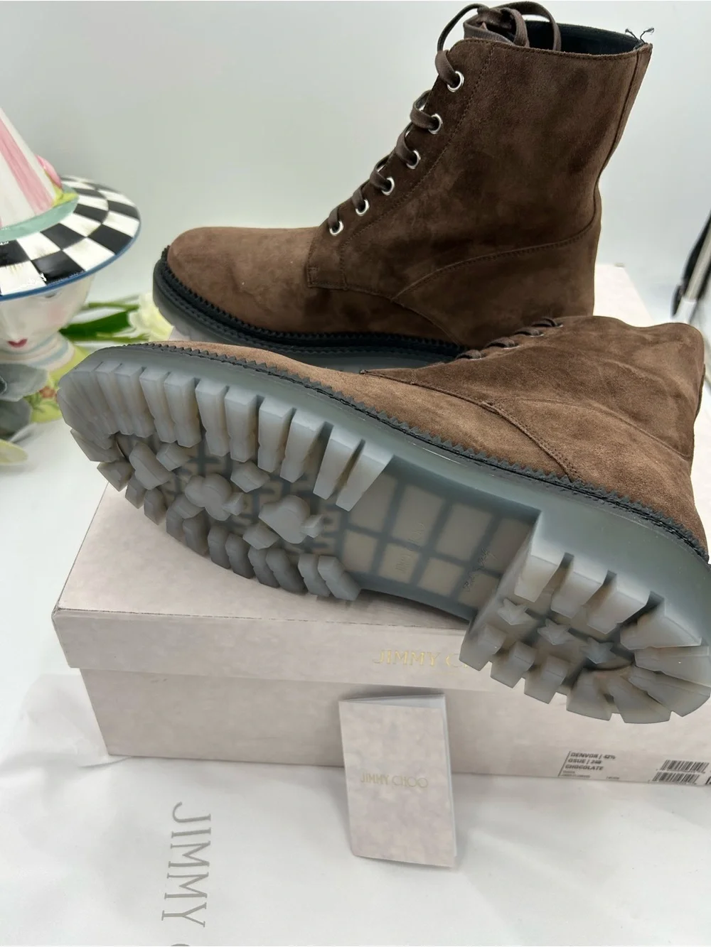 Men's Jimmy Choo Brown Suede Denvor boots size 42.5/9 US made in Italy